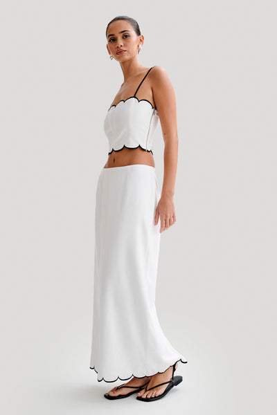 Alessio Scalloped Midi Skirt