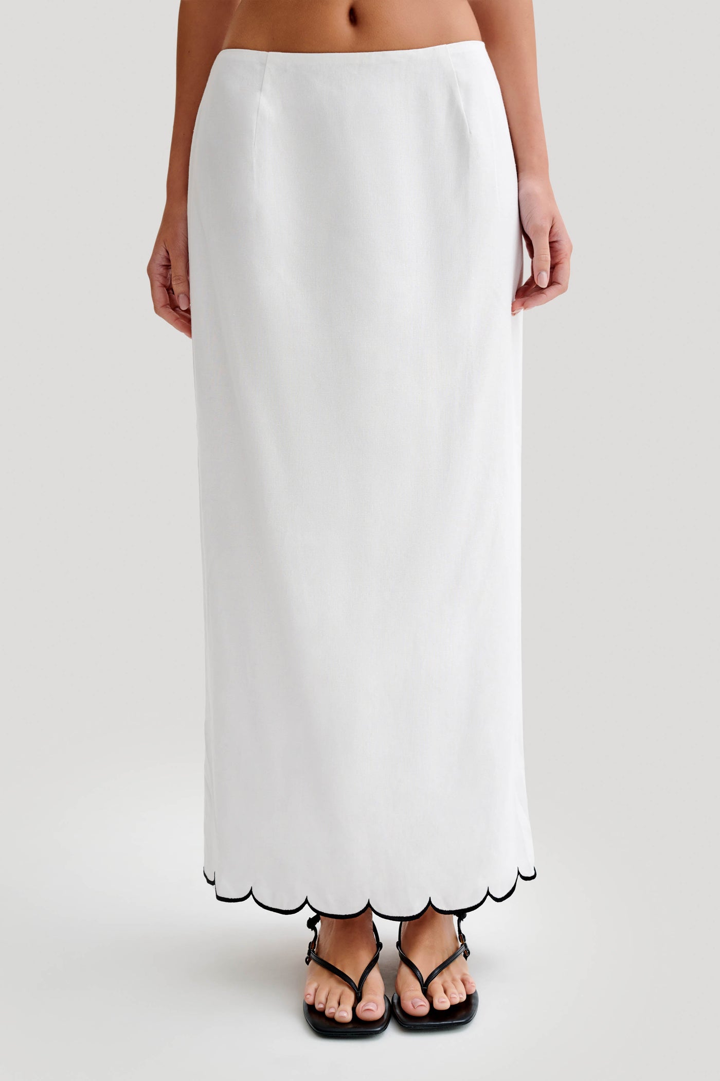 Alessio Scalloped Midi Skirt