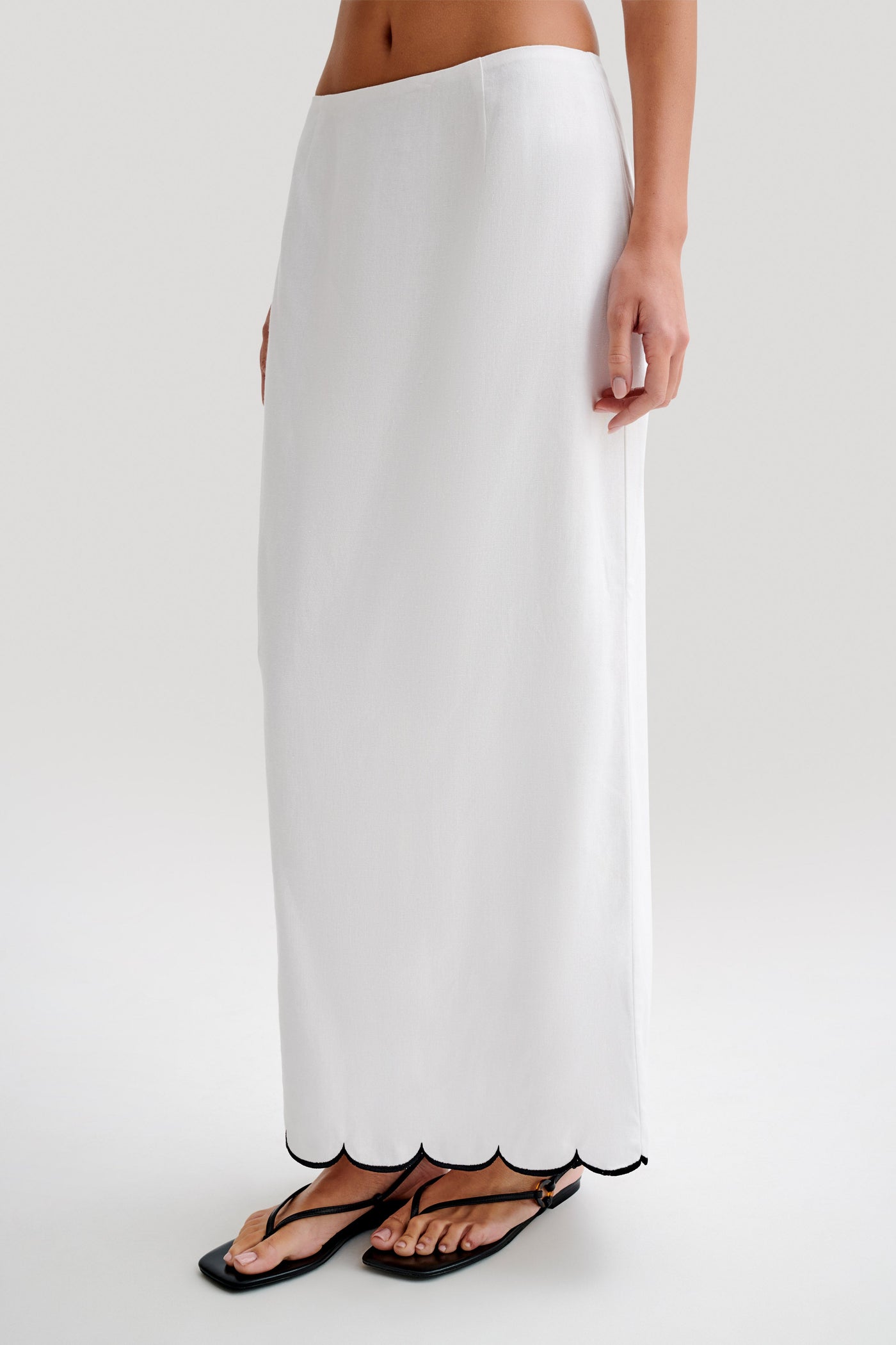 Alessio Scalloped Midi Skirt