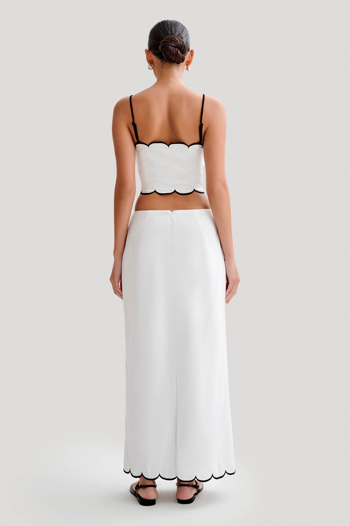 Alessio Scalloped Linen Top