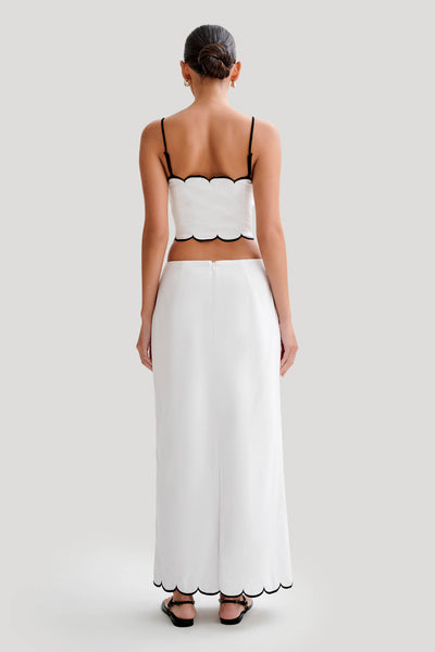 Alessio Scalloped Linen Top