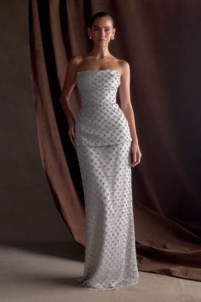 Zuri Silver Peplum Corset