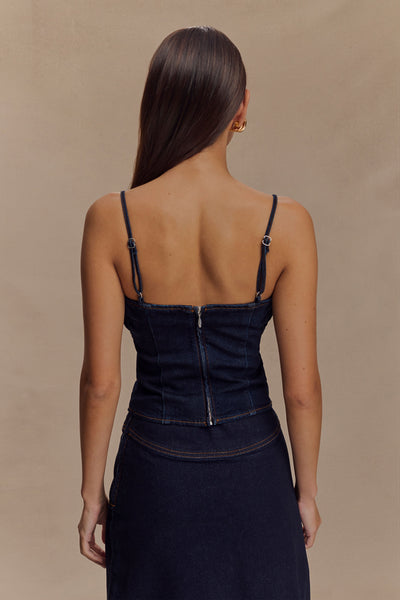 Cecilia Denim Frill Corset