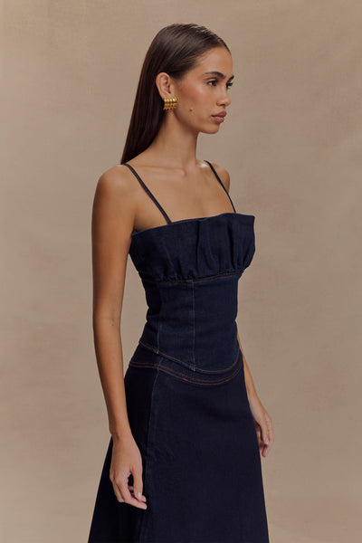 Cecilia Denim Frill Corset