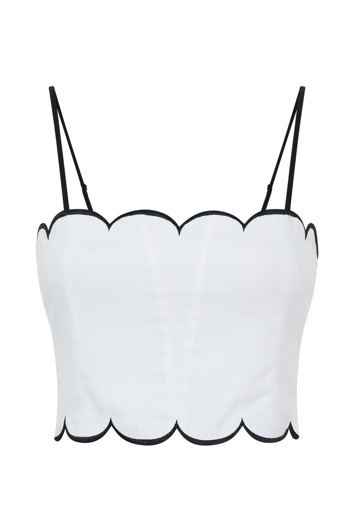 Alessio Scalloped Linen Top