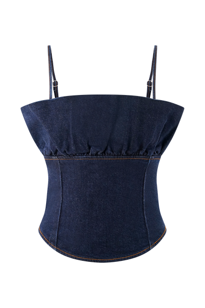 Cecilia Denim Frill Corset