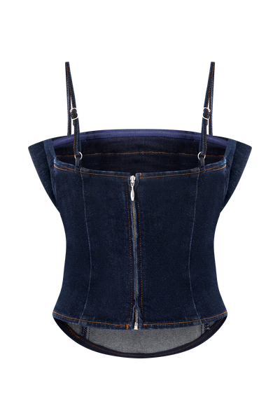 Cecilia Denim Frill Corset